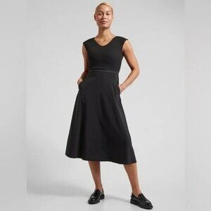 ATHLETA DRESS ryder sundress cutout midi a line sleeveless casual black M